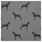 Tissu Motif de silhouettes de Pinscher de dobermann (Échantillon)