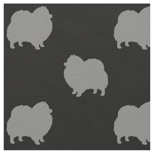 Tissu Motif de silhouettes de Pomeranian (Fermer)