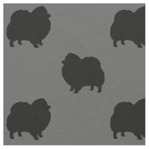 Tissu Motif de silhouettes de Pomeranian