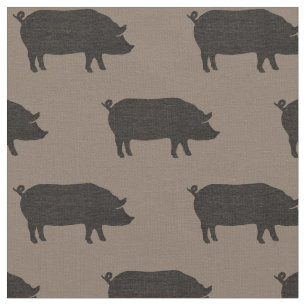 Tissu Motif de silhouettes de porc