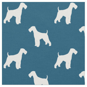 Tissu Motif de silhouettes de race de chien Airedale Ter