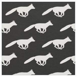 Tissu Motif de silhouettes de renard blanc   Faune