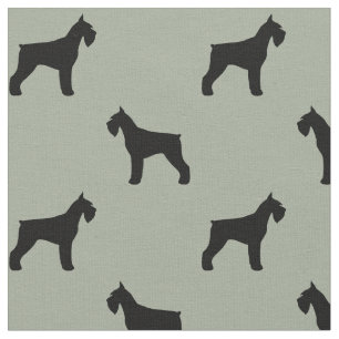 Tissu Motif de silhouettes de Schnauzer géant