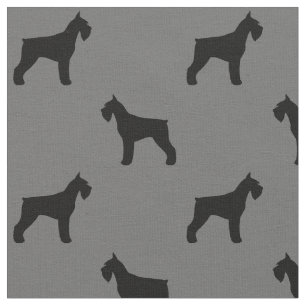Tissu Motif de silhouettes de Schnauzer géant