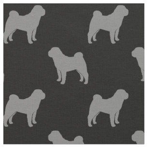 Tissu Motif de silhouettes de Shar-Pei de Chinois