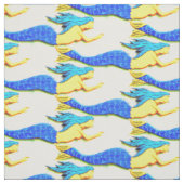 Tissu motif de sirènes à queue bleue (Échantillon)