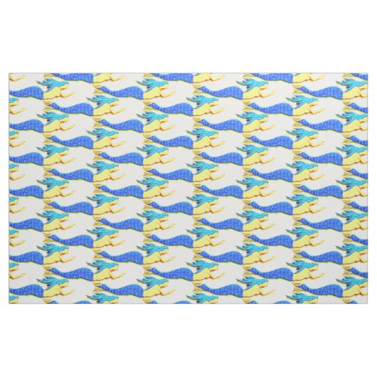 Tissu motif de sirènes à queue bleue (Fat Quarter)