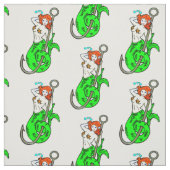 Tissu motif de sirènes à tête rouge à queue verte (Échantillon)