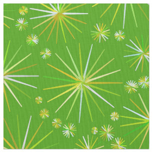 Tissu Motif de Spoutnik de la moitié du siècle, vert
