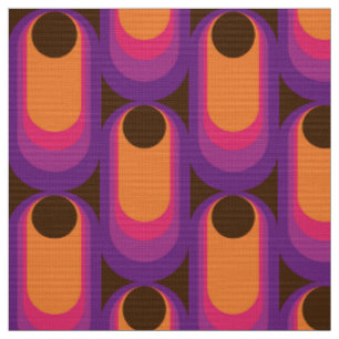 Tissu motif de style rétro des années 60