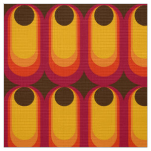 Tissu motif de style rétro des années 60