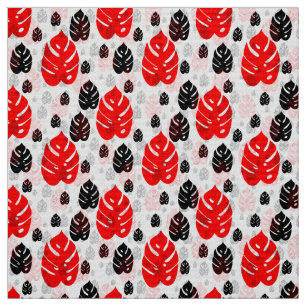 Tissu Motif de surface Abstrait à feuille rouge moderne