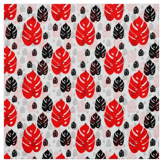Tissu Motif de surface Abstrait à feuille rouge moderne (Échantillon)