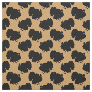 Tissu Motif de thanksgiving de silhouette de la Turquie