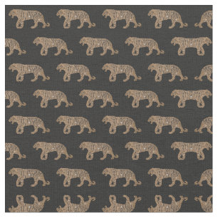 Tissu Motif de tigre de Parties scintillant noir fashion