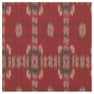 Tissu Motif de tissus d'Ikat en blanc gris rouge