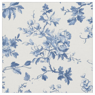 Tissu Motif de toile botanique bleu clair