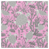 Tissu Motif de tortue de mer gris rose (Fermer)