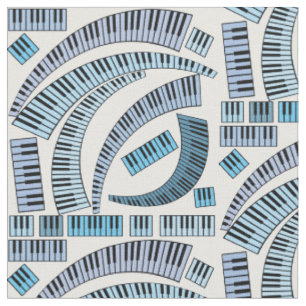 Tissu Motif de touches de piano courbes