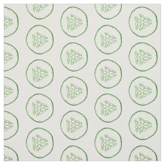 Tissu Motif de tranches de concombre (Échantillon)