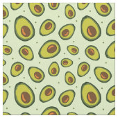 Tissu Motif de tranches de fruits vert et Brown Avocado (Fermer)
