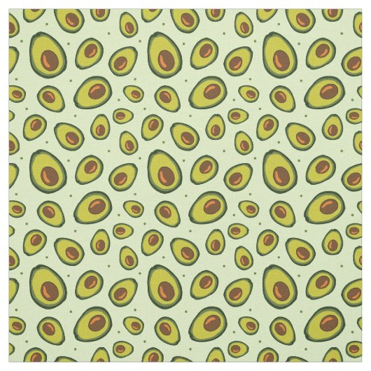 Tissu Motif de tranches de fruits vert et Brown Avocado (Échantillon)