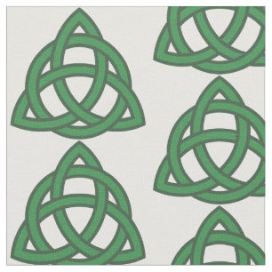 Tissu Motif de trèfle de nœud celtique vert