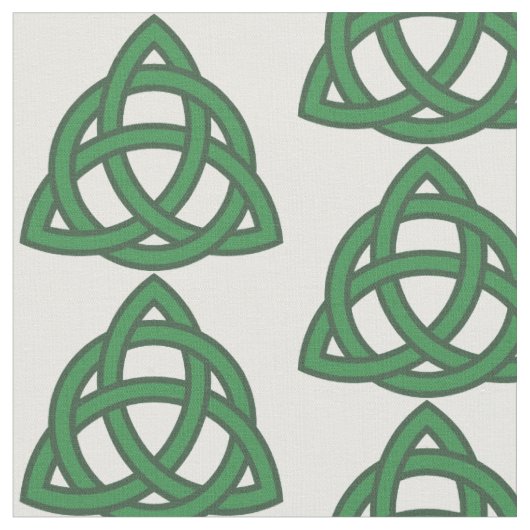 Tissu Motif de trèfle de nœud celtique vert (Fermer)