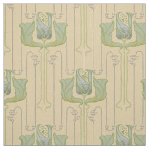 Tissu Motif de tulipe de style Arts & Crafts vintage
