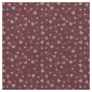 Tissu Motif de tulipe rose foncé - collection