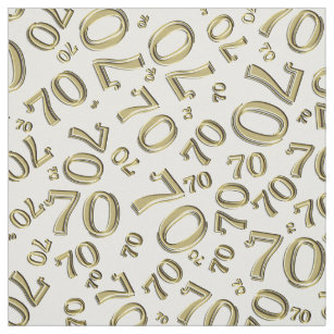 Tissu Motif de typographie Gold and White Number 70