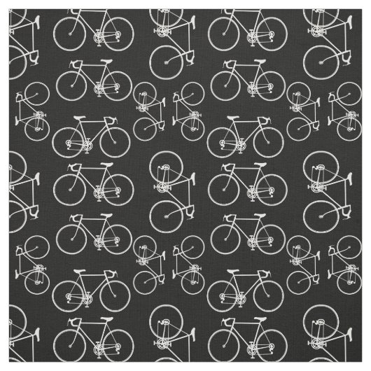 Tissu motif de vélo noir et blanc (Échantillon)
