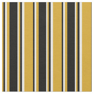 Tissu Motif de verge d'or, noir et blanc