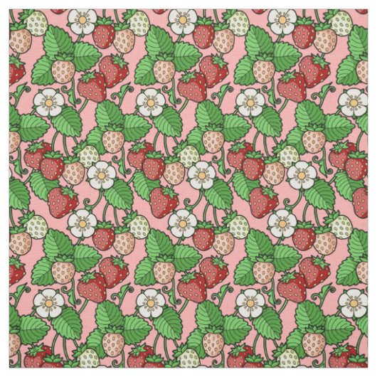 Tissu Motif de vigne fraise (Échantillon)