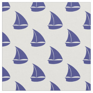 Tissu Motif de voilier de bleu royal