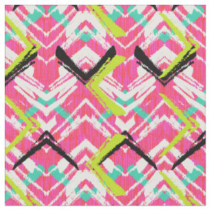 Tissu Motif de zigzag rose tiré par la main