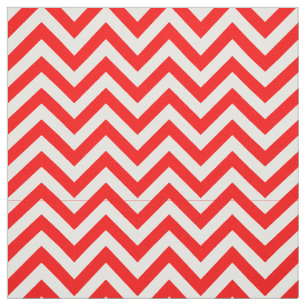 Tissu Motif de zigzag rouge et blanc lumineux