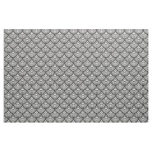 Tissu Motif d'échelle de feston noir et blanc