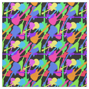Tissu Motif d'éclaboussure de guitare