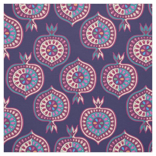 Tissu Motif décoratif de grenade (Échantillon)