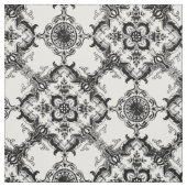 Tissu Motif décoratif noir et blanc de damassé (Échantillon)