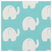 Tissu Motif d'éléphant blanc Aqua (Fermer)