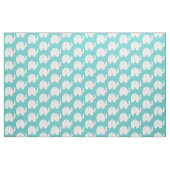 Tissu Motif d'éléphant blanc Aqua (Fat Quarter)