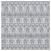 Tissu Motif d'éléphant ethnique bleu (Échantillon)