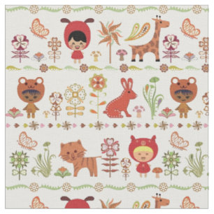 Tissu Motif d'enfant et d'animaux