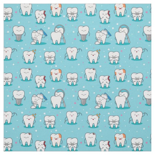 Tissu Motif dentaire mignon (Échantillon)