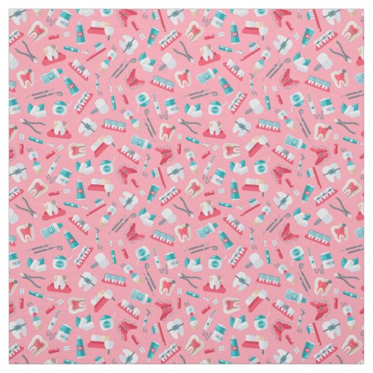 Tissu Motif dentaire rose (Échantillon)