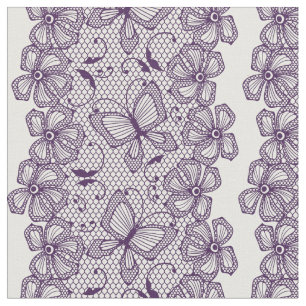 Tissu Motif dentelle avec papillons