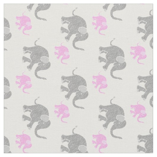 Tissu Motif des bébés gris et roses (Fermer)