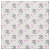 Tissu Motif des bébés gris et roses (Échantillon)